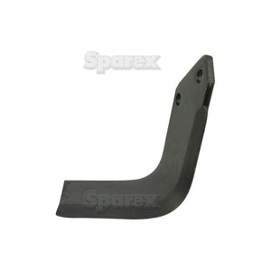 The Sparex Rotavator Blade Square LH 80x8mm, with a height of 165mm, two mounting holes (57mm apart and Ø 14.5mm), featuring a beveled edge, is compatible with Kuhn 51921500. This part serves as a replacement for Krone and other models. Sparex Part No.: S.77557