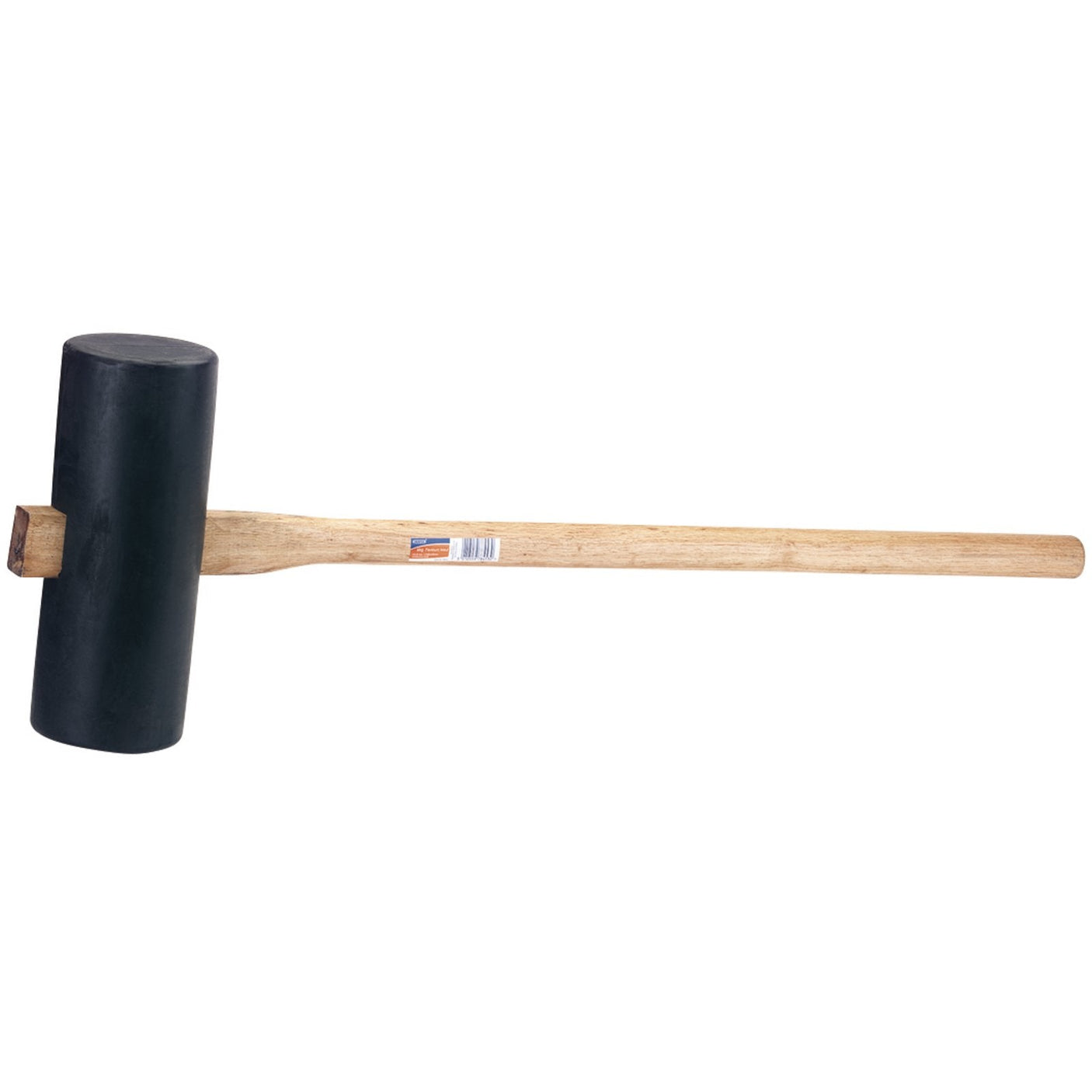 The Draper Paviors Rubber Mallet, 6Kg/13Lb - PM features a black rubber head and a hardwood shaft with an optimal face diameter.