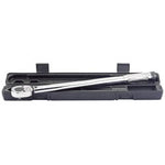 A Draper Torque Wrench, 1/2" Sq. Dr., 30 - 210Nm - BTW with click-type operation is placed inside a black plastic carrying case.