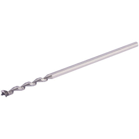 The Draper Mortice Bit for 48056 Mortice Chisel and Bit, 1/2" - 245B is a silver twist drill bit with honed cutting edges, a pointed tip, and spiral flutes made from hardened and tempered high carbon steel designed for drilling into various materials.