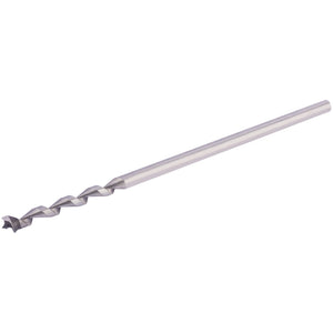 The Draper Mortice Bit for 48056 Mortice Chisel and Bit, 1/2" - 245B is a silver twist drill bit with honed cutting edges, a pointed tip, and spiral flutes made from hardened and tempered high carbon steel designed for drilling into various materials.