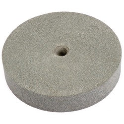 The Draper 200 X 20mm Bore Whetstone Bench Grinder Wheel - AG200W is a round, gray wheel with a hole in its center, designed for sharpening or grinding tools.