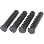 Four black cylindrical rods with flat ends from Draper - Spare Pegs (Pack Of 4) are arranged in a row.