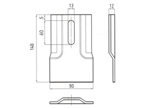 Sparex Scraper Plate 140x90x4mm To fit as: 60500 | S.79524 - Product Image 2