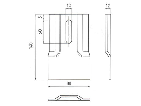 Sparex Scraper Plate 140x90x4mm To fit as: 60500 | S.79524 - Product Image 2