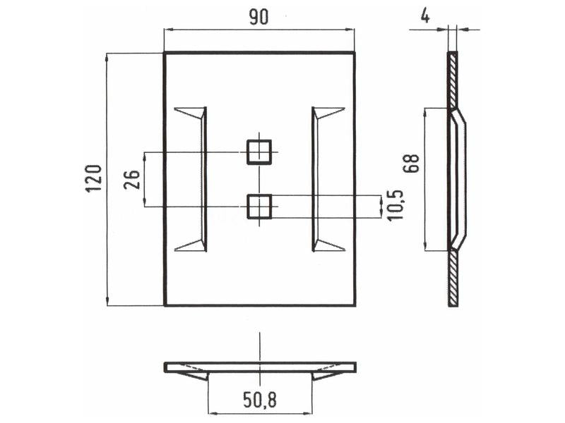 Sparex Scraper Plate 120x90x4mm To fit as: 48230-91026 | S.79588 - Product Image 2