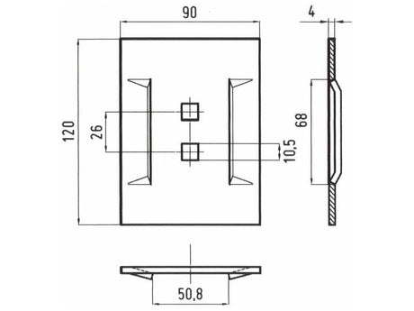 Sparex Scraper Plate 120x90x4mm To fit as: 48230-91026 | S.79588 - Product Image 2