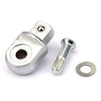 The Draper Repair Kit for 25490 and 25507 Flexible Handles - Y770-L10A+B, featuring a metal hinge joint, bolt, and washer set, is placed on a plain white background.