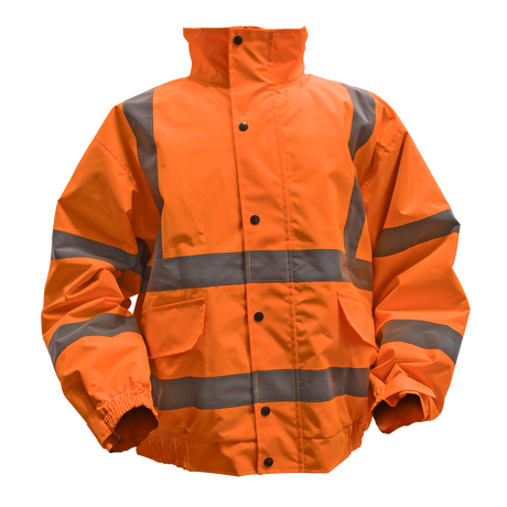 Hi-Vis Orange Jacket with Quilted Lining & Elasticated Waist - Large - 802LO - Farming Parts