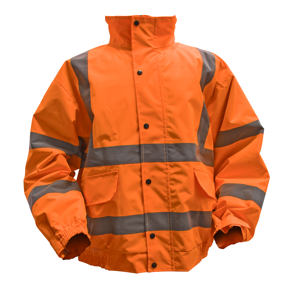 Hi-Vis Orange Jacket with Quilted Lining & Elasticated Waist - Large - 802LO - Farming Parts