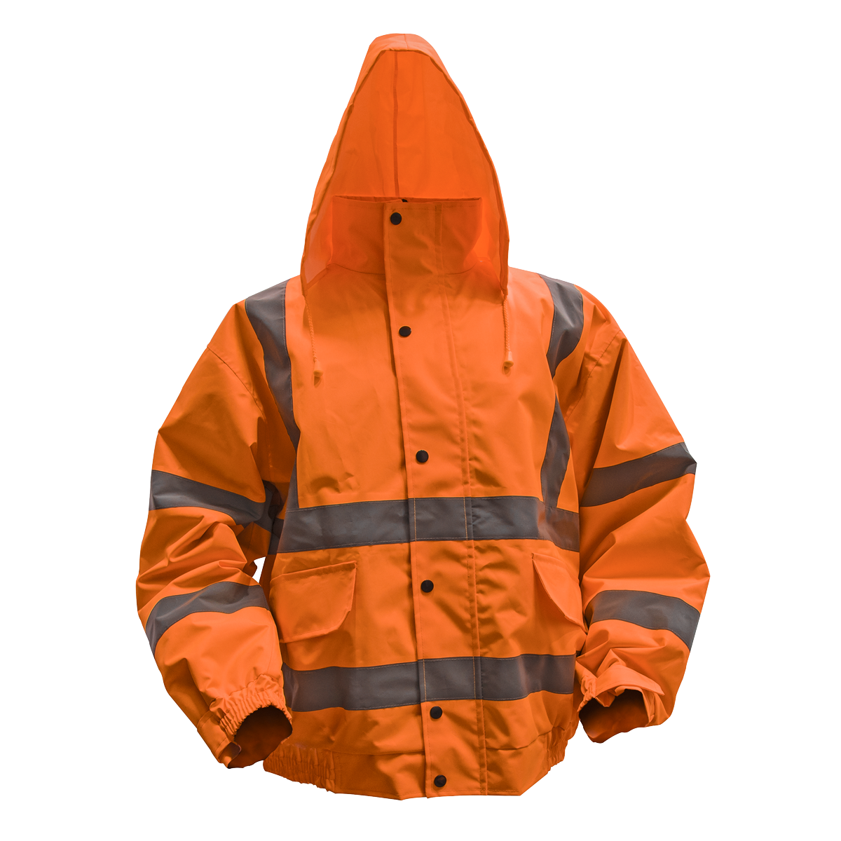 Hi-Vis Orange Jacket with Quilted Lining & Elasticated Waist - Large - 802LO - Farming Parts