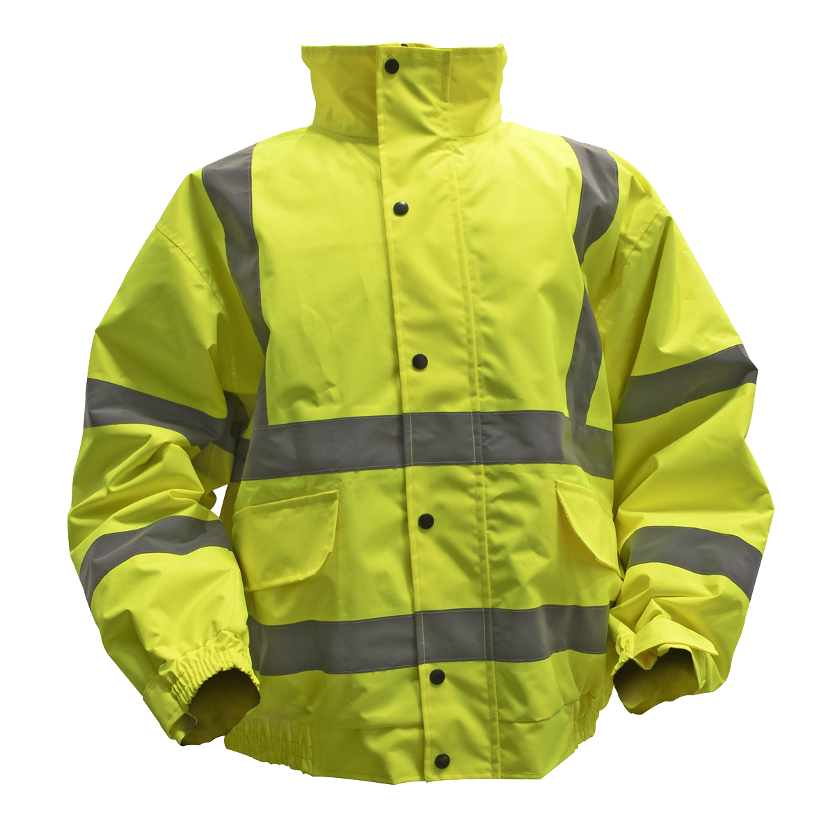 Hi-Vis Yellow Jacket with Quilted Lining & Elasticated Waist - Large - 802L - Farming Parts