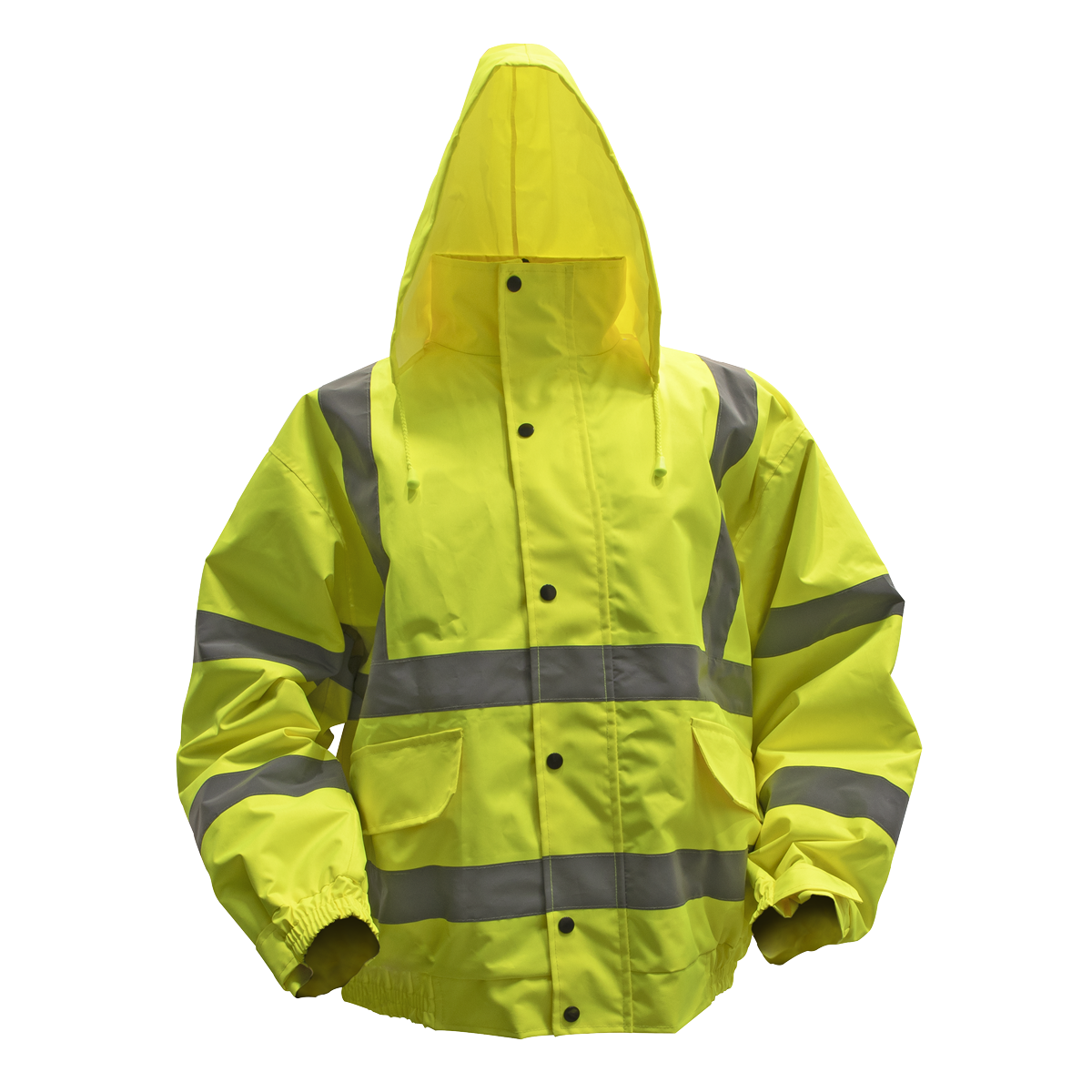 Hi-Vis Yellow Jacket with Quilted Lining & Elasticated Waist - Large - 802L - Farming Parts