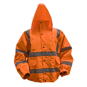 Hi-Vis Orange Jacket with Quilted Lining & Elasticated Waist - X-Large - 802XLO - Farming Parts