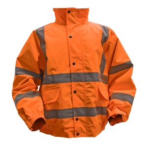 Hi-Vis Orange Jacket with Quilted Lining & Elasticated Waist - XX-Large - 802XXLO - Farming Parts