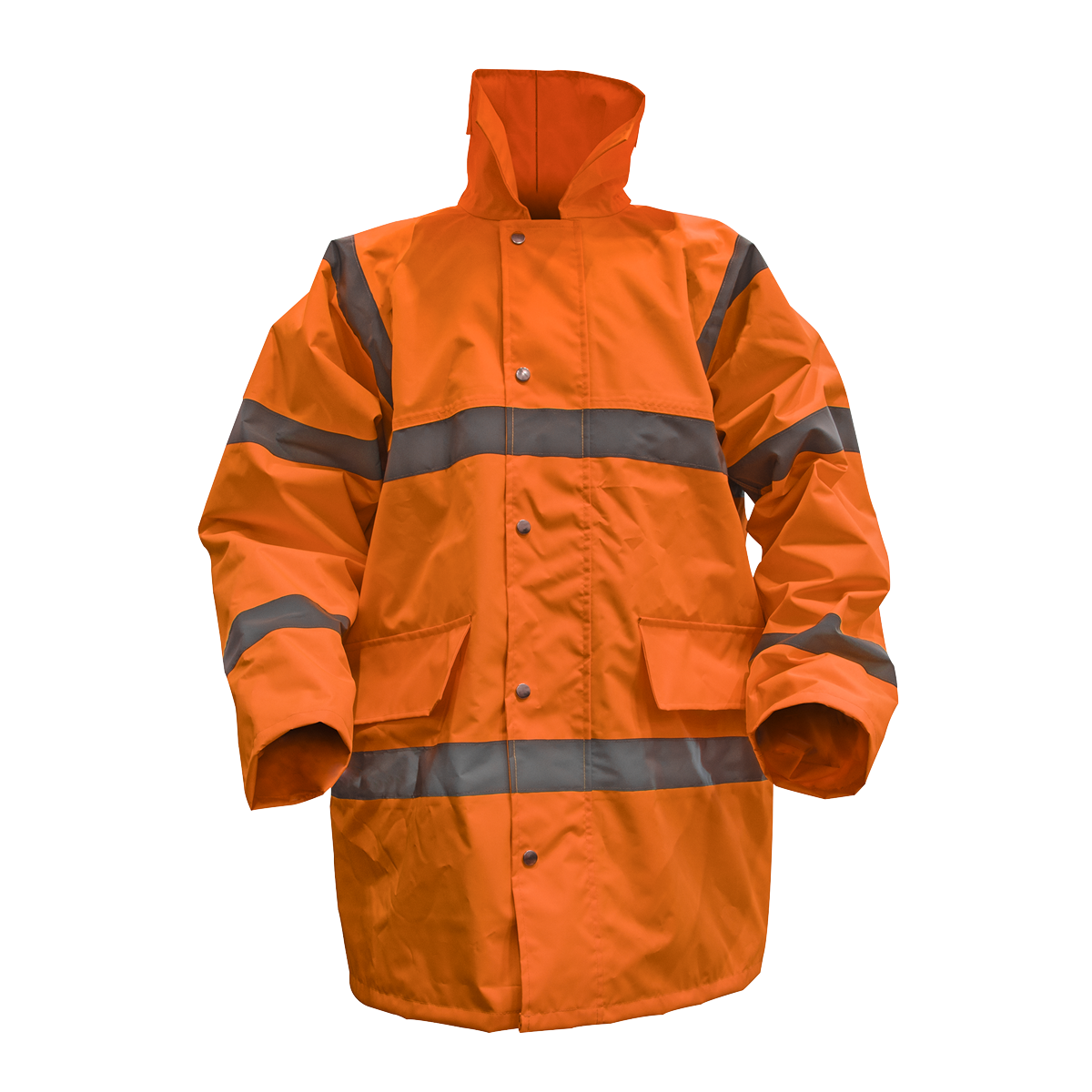 Hi-Vis Orange Motorway Jacket with Quilted Lining - Large - 806LO - Farming Parts