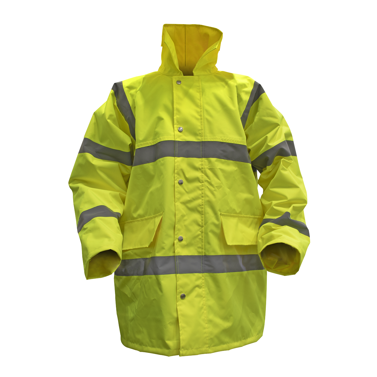 Hi-Vis Yellow Motorway Jacket with Quilted Lining - Large - 806L - Farming Parts