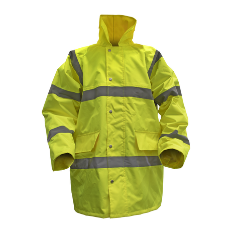 Hi-Vis Yellow Motorway Jacket with Quilted Lining - Large - 806L - Farming Parts