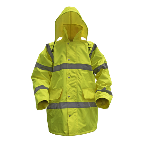 Hi-Vis Yellow Motorway Jacket with Quilted Lining - X-Large - 806XL - Farming Parts