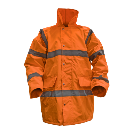 Hi-Vis Orange Motorway Jacket with Quilted Lining - XX-Large - 806XXLO - Farming Parts