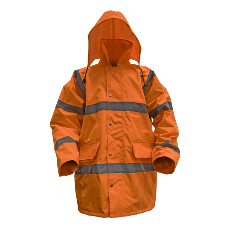 Hi-Vis Orange Motorway Jacket with Quilted Lining - XX-Large - 806XXLO - Farming Parts
