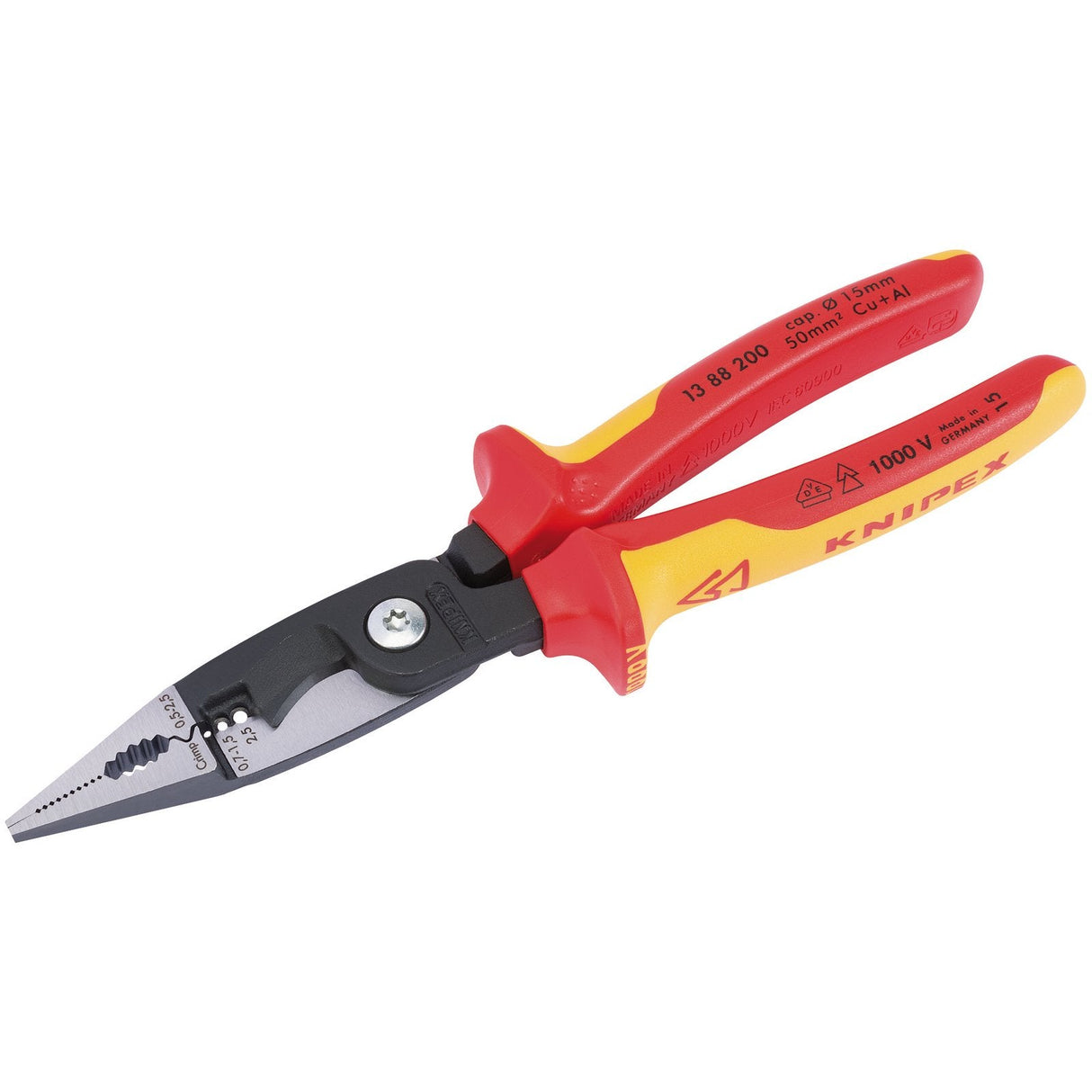 Draper Knipex 13 88 200Uksbe Fully Insulated Electricians Universal Installation Pliers, 200mm - 13 88 200 UKSBE - Farming Parts