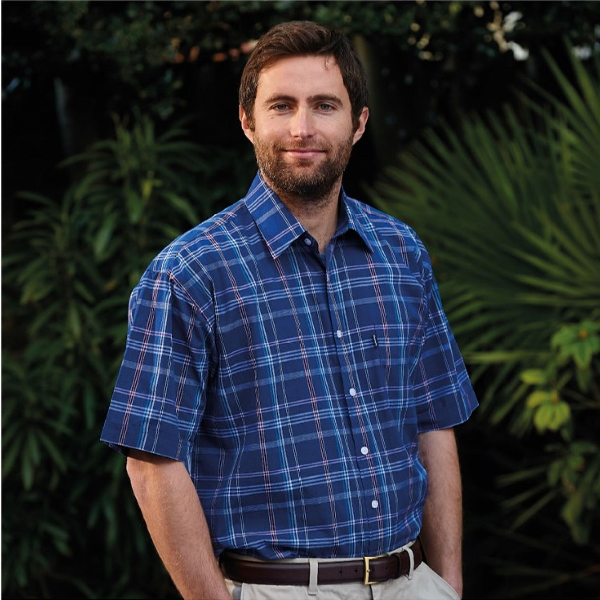 Champion Whitby Blue Polycotton Work Shirt with Pocket | BB-3103BLUE