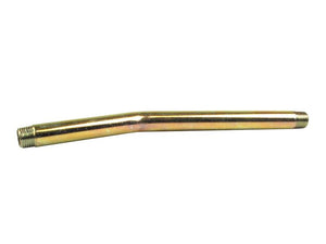 The Grease Gun Tube - Rigid by Sparex (1/8'' BSPT, 15cm, Part Number: S.810) is a brass-colored metal pipe segment with threaded ends and a slight bend in the middle, serving as an alternative to 944.