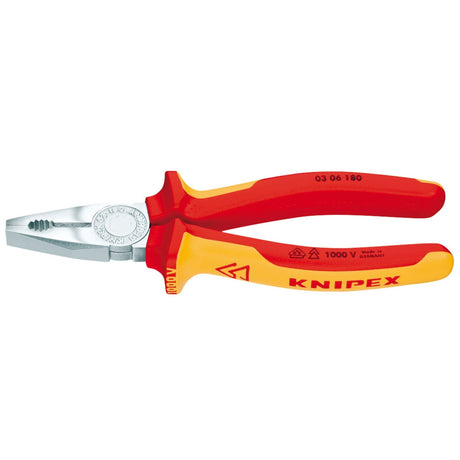 Draper Knipex 03 06 180 Sbe Fully Insulated Combination Pliers, 180mm - 03 06 180 SBE - Farming Parts
