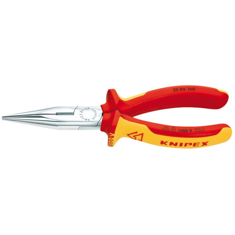 Draper Knipex 25 06 160 Sbe Fully Insulated Long Nose Pliers, 160mm - 25 06 160 SBE - Farming Parts