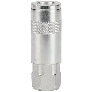 The Draper 1/4" Bsp Air Coupling Parallel Female Thread - EAC features a textured grip section and hexagonal base, making it ideal for compressor outlets.