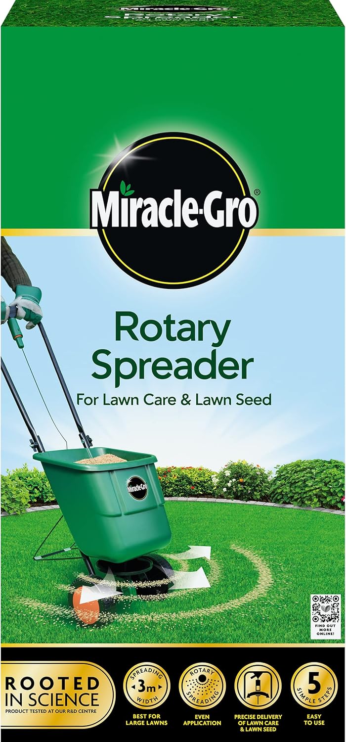 Miracle-Gro Rotary Lawn Seed Spreader – 3m Coverage for Large Lawns | EG121040