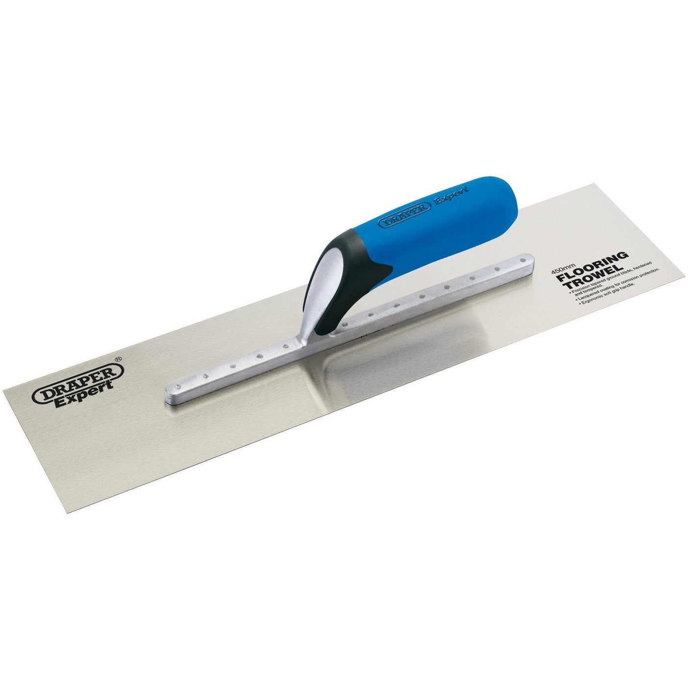 Draper Soft Grip Stainless Steel Plastering Trowel, 455mm - PTSSW/SGW - Farming Parts