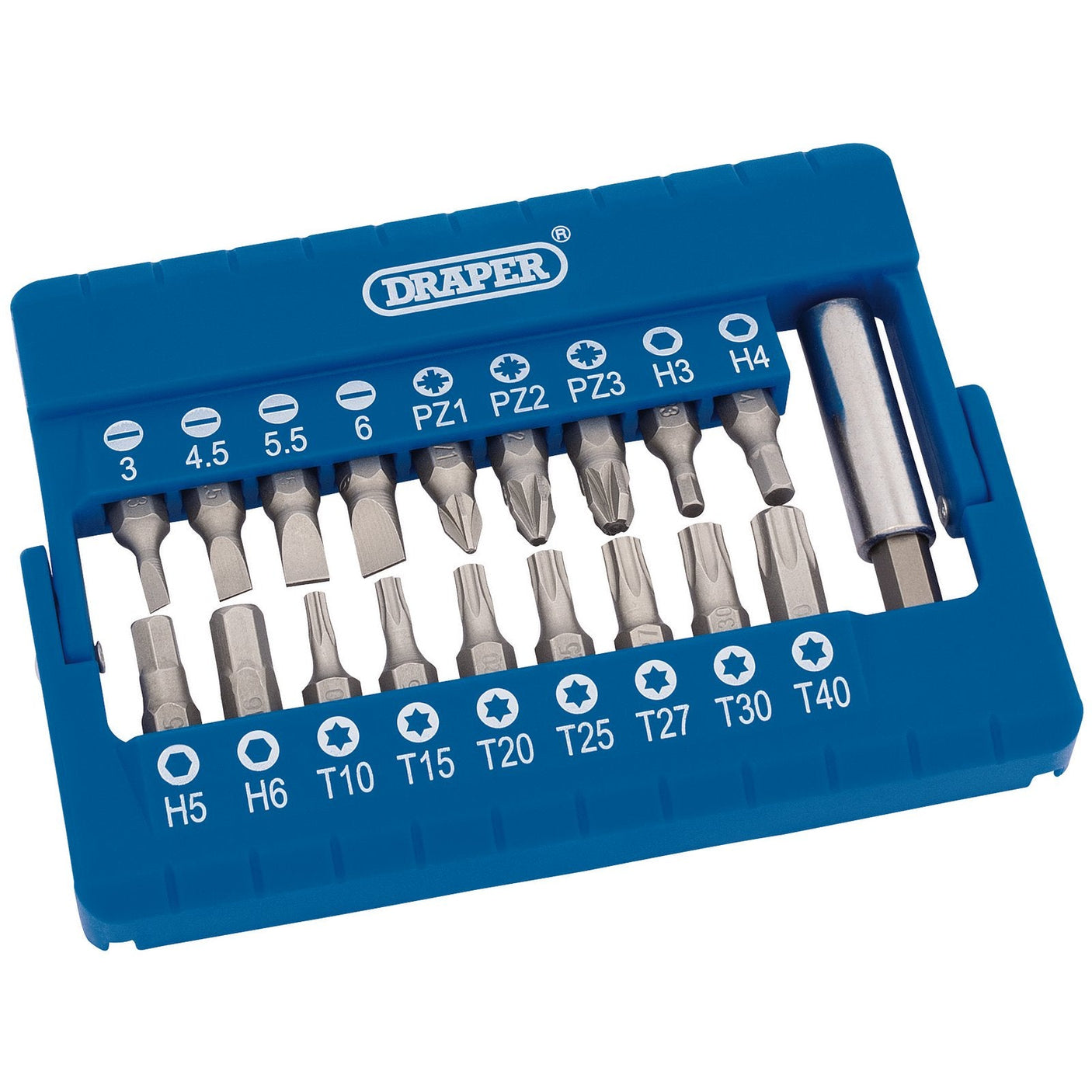 Draper Screwdriver And Magnetic Bit Holder Set (19 Piece) - MBH19 - Farming Parts