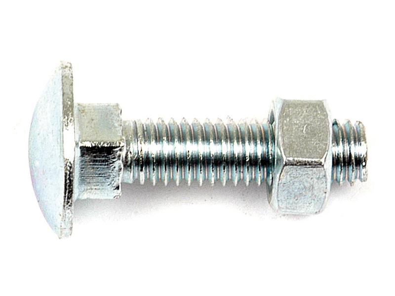 Sparex Metric Carriage Bolt and Nut, M8x75mm (DIN 601/934) | S.8253 - Product Image 1