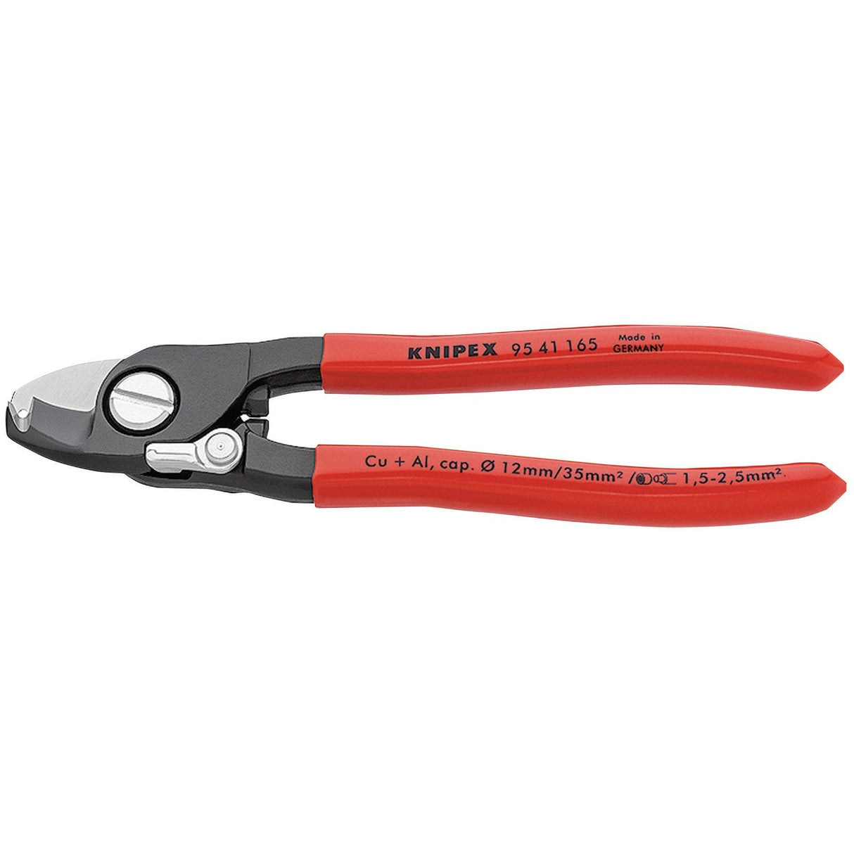 Draper Knipex 95 41 165Sbe Copper Or Aluminium Only Cable Shear With Sprung Handles, 165mm - 95 41 165 - Farming Parts