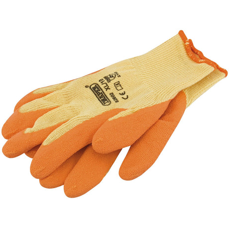 Draper Heavy Duty Latex Coated Work Gloves, Extra Large, Orange - HDLGA/B - Farming Parts