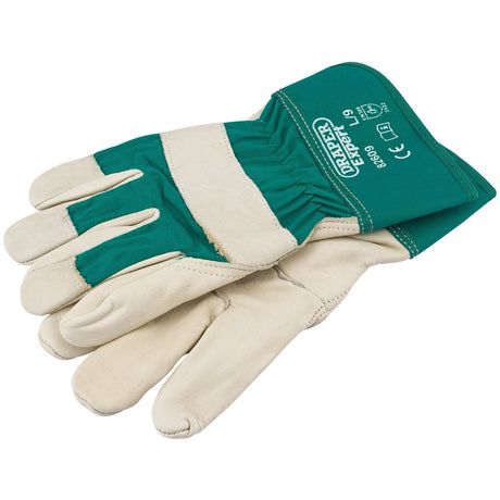Draper Expert Premium Leather Gardening Gloves, Large - PGRGL/B - Farming Parts