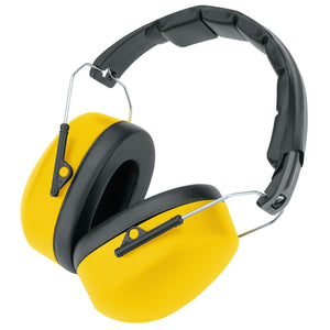 The Draper Foldable Ear Defenders - ED3/A, from Draper, are yellow and black over-ear protective earmuffs with a padded headband. These lightweight ear defenders feature an impressive SNR rating of 32.1dB, making them perfect for high noise levels.