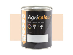 A one-liter tin of Sparex Agricolour paint, perfect for metal surface preparation, features a cream-colored label embellished with vibrant icons and the word "Paint" in multiple languages.