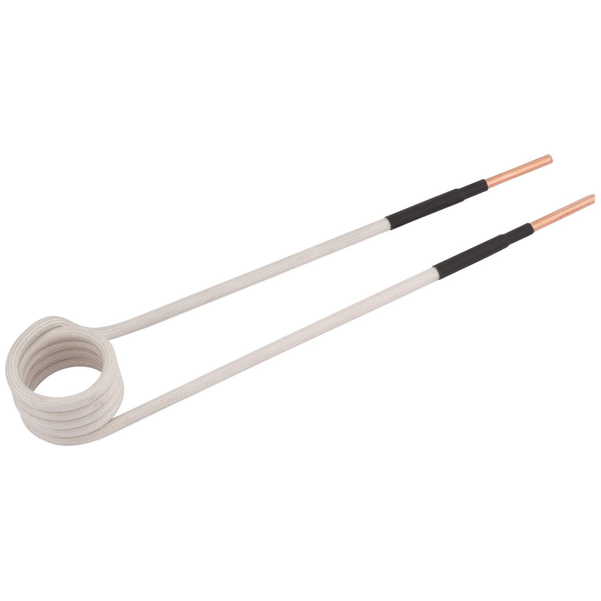 The Draper Side Coil (IHT-15/26MMSC) is a 26mm white coiled heating element featuring two copper leads, which are partially covered by black insulation.