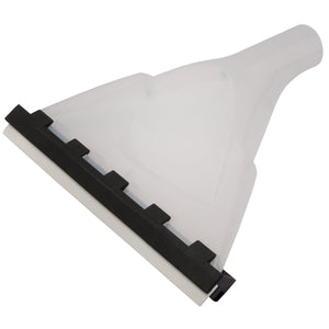 A Draper Large Shampoo Head For Swd1500 - AVC144 featuring a clear plastic triangular vacuum attachment with a black squeegee blade.