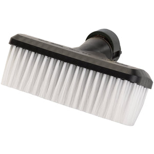 A Draper Pressure Washer Fixed Brush, compatible with stock numbers 83405, 83406, 83407, and 83414 (model APW76), featuring black and white coloring with stiff bristles and an angled design, set against a white background.