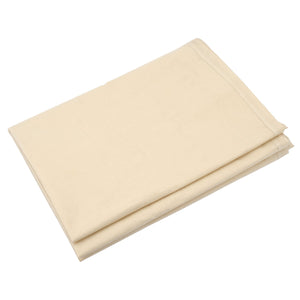 A Draper Laminated Cotton Dust Sheet, 3.6 X 2.7M (DSL12/B), in light beige, ideal for furniture damage prevention.