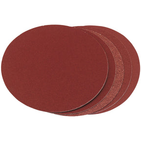 A pack of five Draper Assorted Grit Aluminium Oxide Sanding Discs, 150mm, perfect for use with a bench sander.