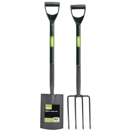 Draper Carbon Steel Garden Fork And Spade Set, Black - DFSCB/SET - Farming Parts