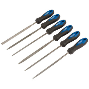 Draper Soft Grip Needle File Set, 140mm (6 Piece) - NF/SET/B - Farming Parts