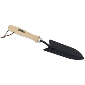 The Draper Carbon Steel Transplanting Trowel with a hardwood handle (GCSTTDD) is shown against a white background.