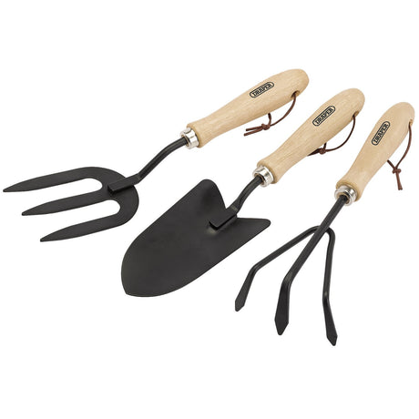 Draper Carbon Steel Hand Fork, Cultivator And Trowel With Hardwood Handles - GCSTS3DD - Farming Parts