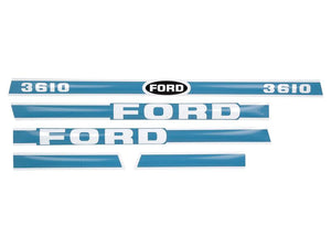 Blue and white decal set for the Ford / New Holland 3610 tractor, Sparex Part Number: S.8425.